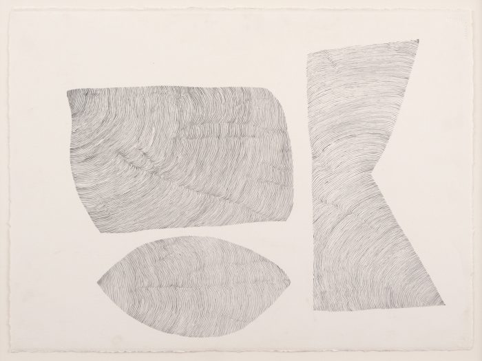 Three Shapes on a Page Made with Lines